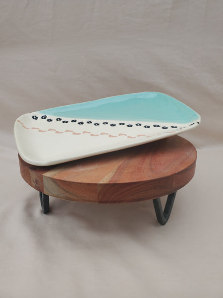Ceramic Serving Dish, Footprints In The Sand, Pottery Serving Tray, Handmade Pottery Tray, Ceramic Plate, Pottery Tray, Handmade Pottery