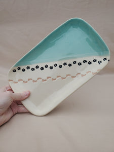 Ceramic Serving Dish, Footprints In The Sand, Pottery Serving Tray, Handmade Pottery Tray, Ceramic Plate, Pottery Tray, Handmade Pottery