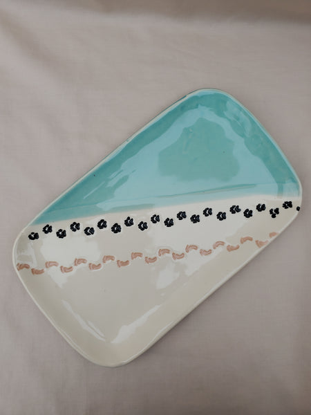 Ceramic Serving Dish, Footprints In The Sand, Pottery Serving Tray, Handmade Pottery Tray, Ceramic Plate, Pottery Tray, Handmade Pottery