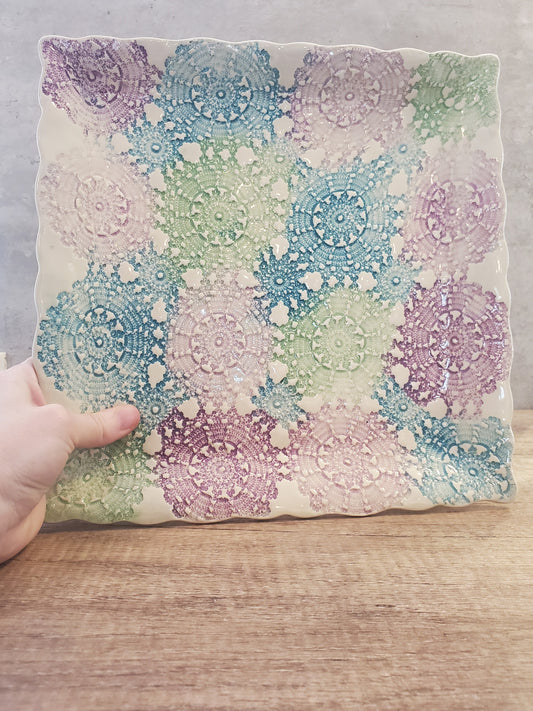 Square Tie Dye Serving Tray