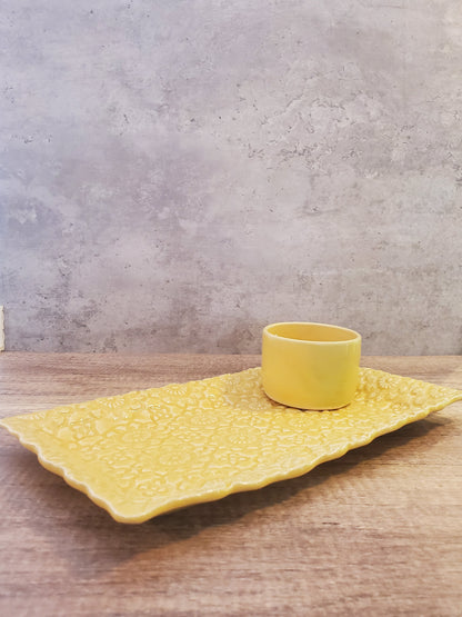 Yellow Rectangle Serving Tray