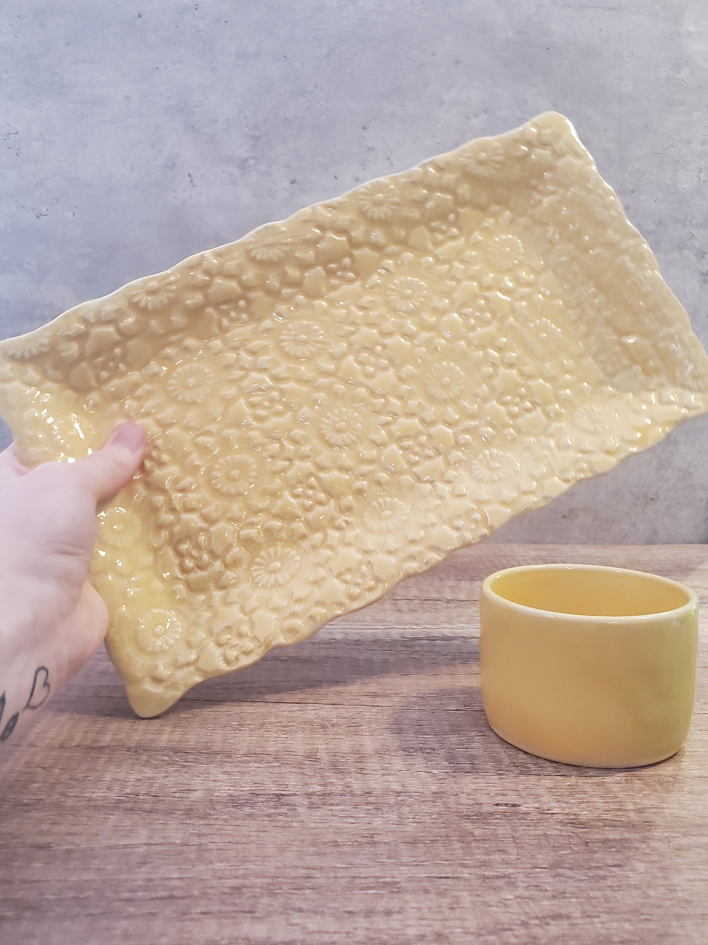 Yellow Rectangle Serving Tray