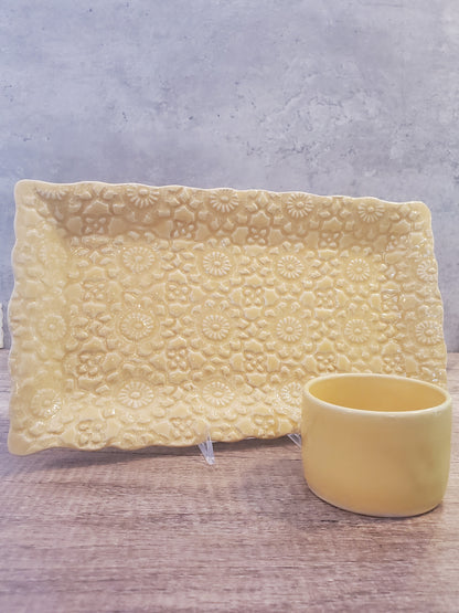 Yellow Rectangle Serving Tray