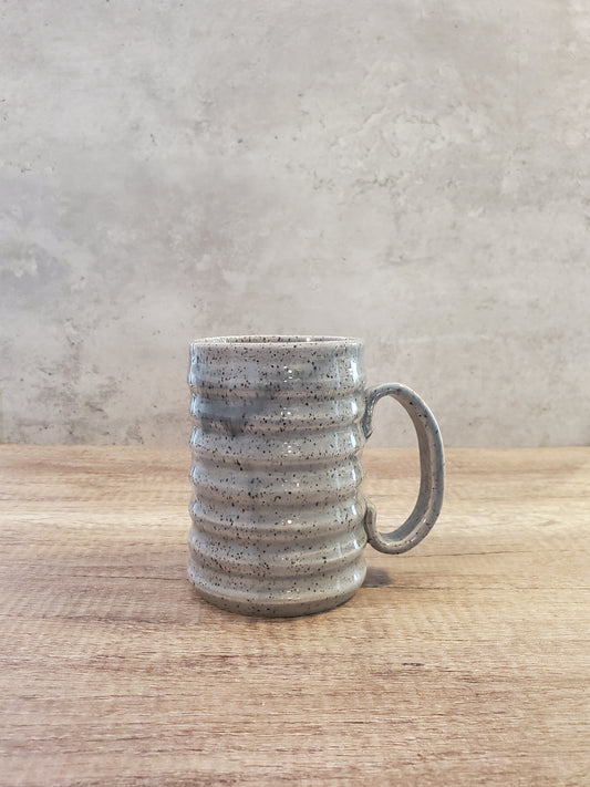 Grey Speckled Ribbed Mug