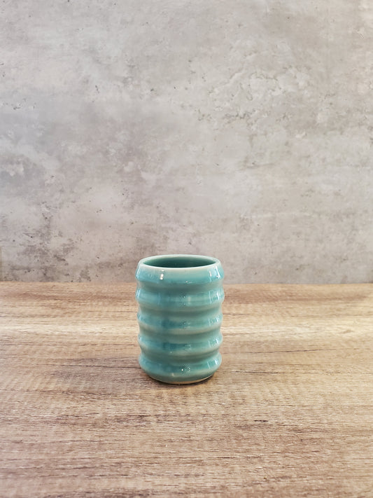 Turquoise Ribbed Juice Cup